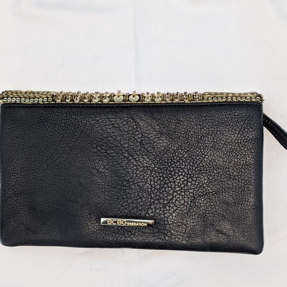 BCBGeneration black gold sequin clutch - Picture 2 of 5